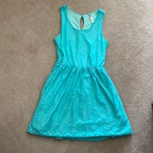 Teal lace dress